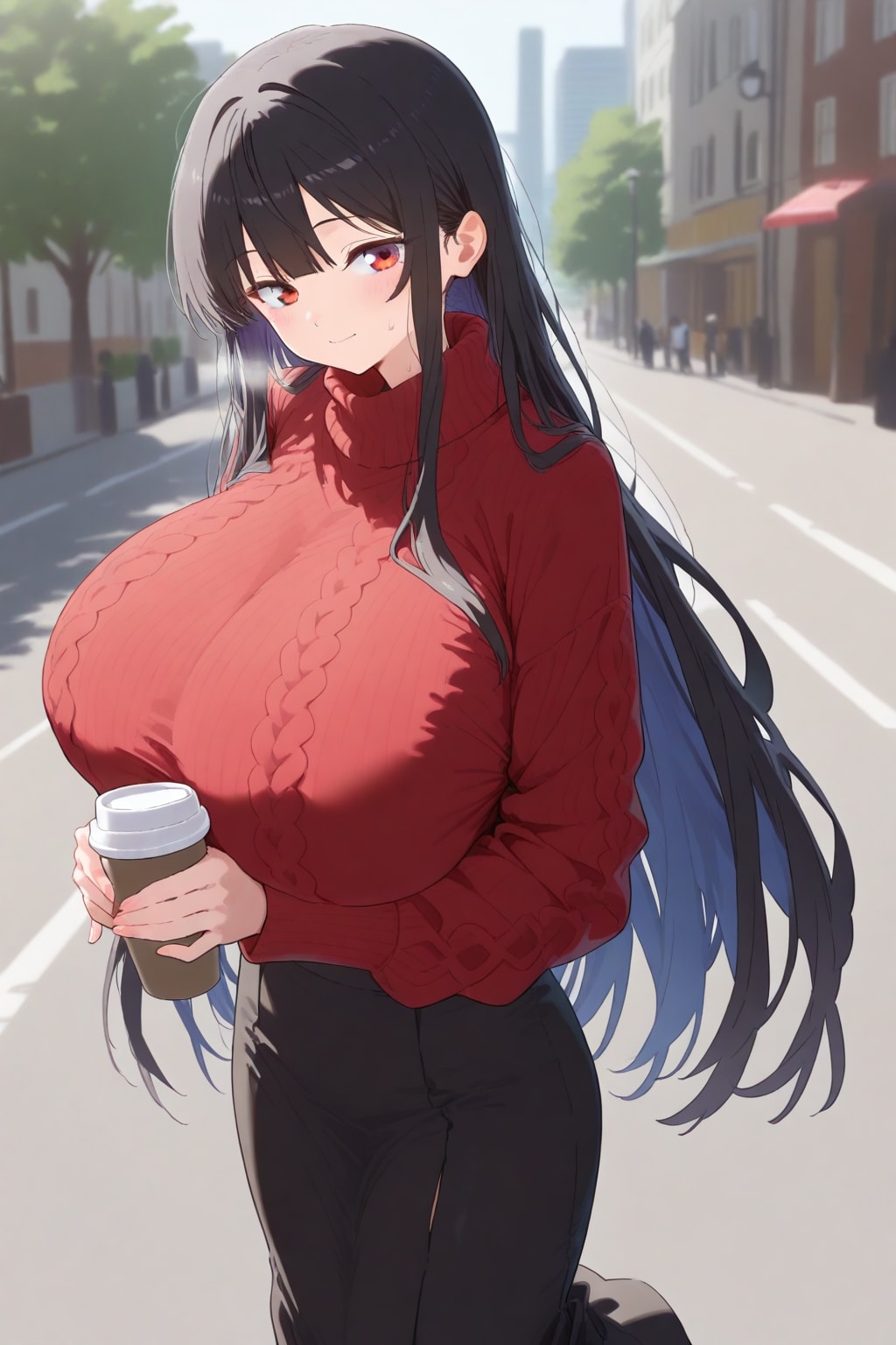 セーター爆乳お姉さん