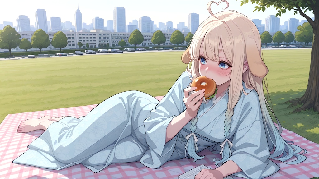 近場の公園でピクニック