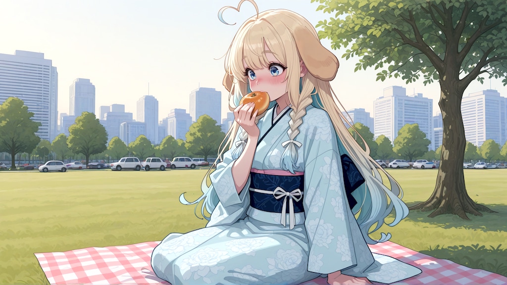 近場の公園でピクニック