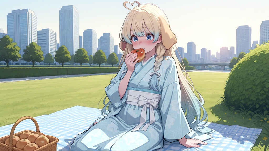 近場の公園でピクニック
