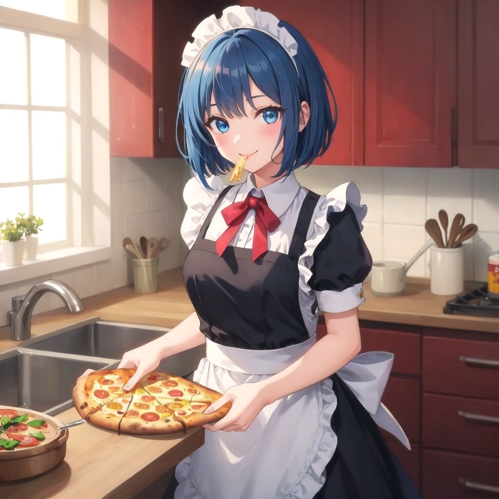 ピザ食べて粉もんまつり三十路処女　弾 | の人気AIイラスト・グラビア