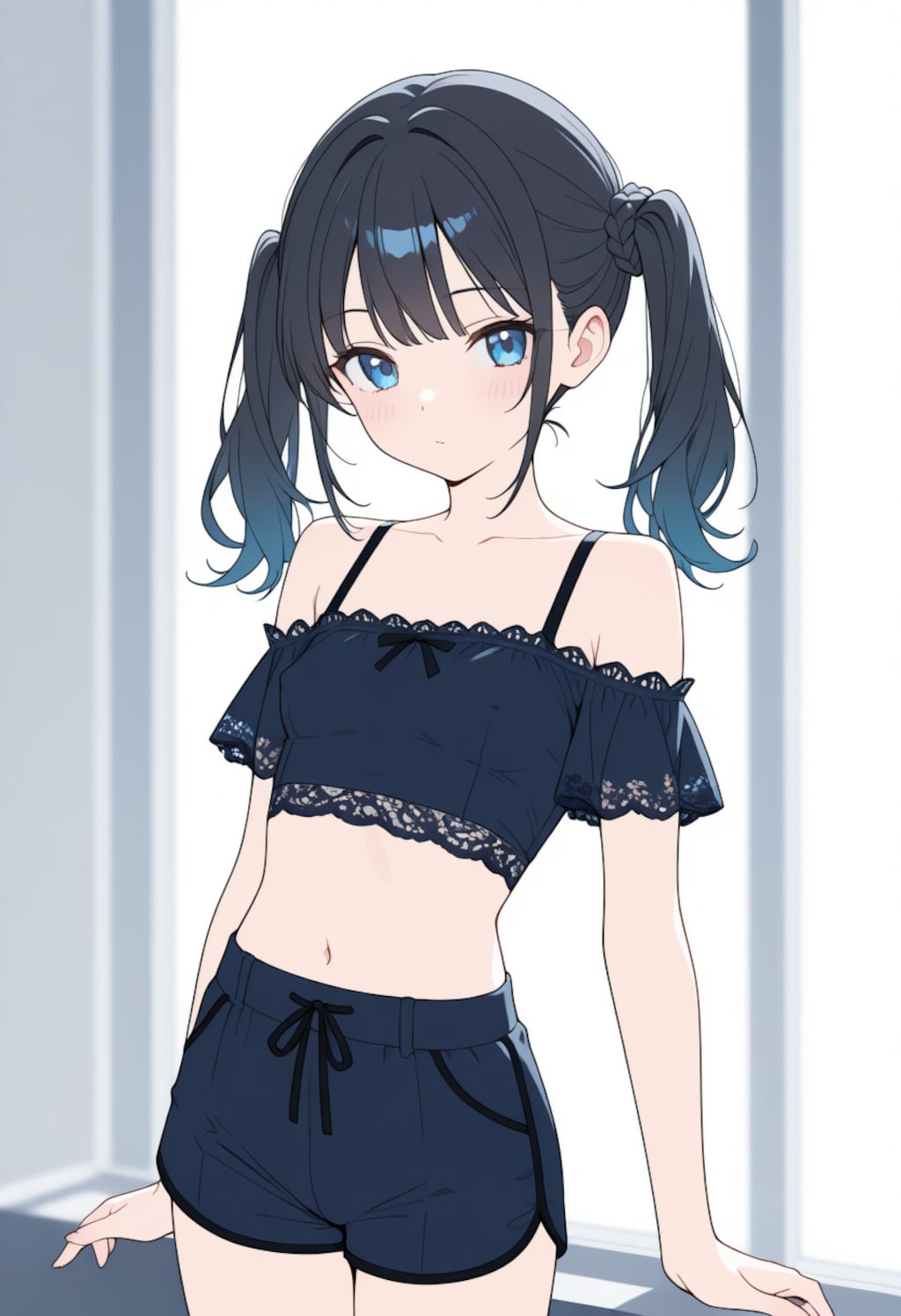 girl with twintails(flat_color)