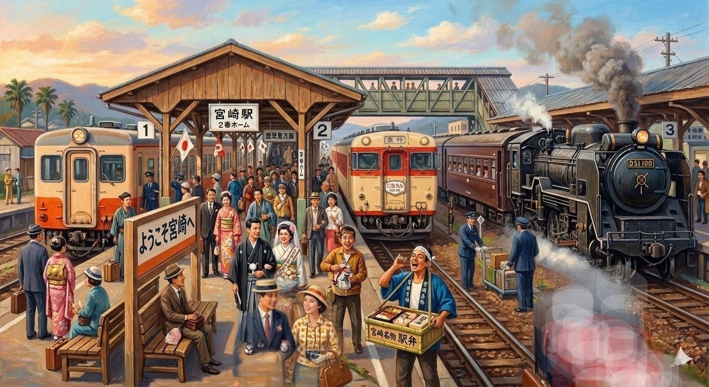 宮崎駅（昭和レトロ） | の人気AIイラスト・グラビア