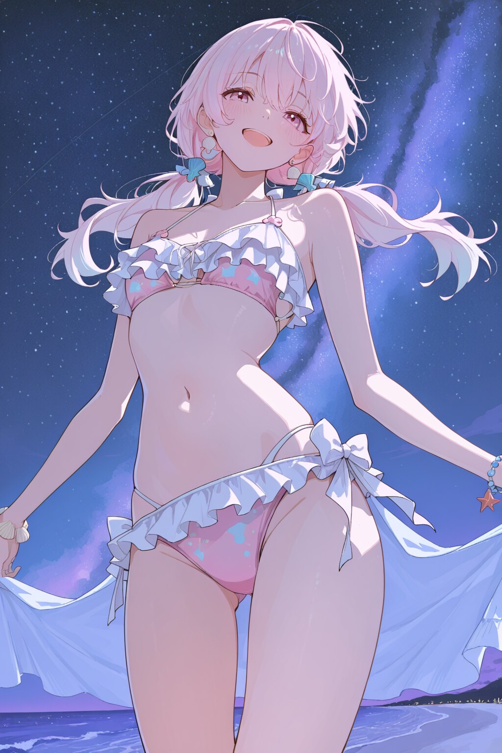 星空と貧乳ビキニ