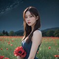 [4K AI ART] Flowers field dress girl 4枚目