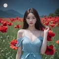 [4K AI ART] Flowers field dress girl 6枚目