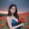 [4K AI ART] Flowers field dress girl 5枚目