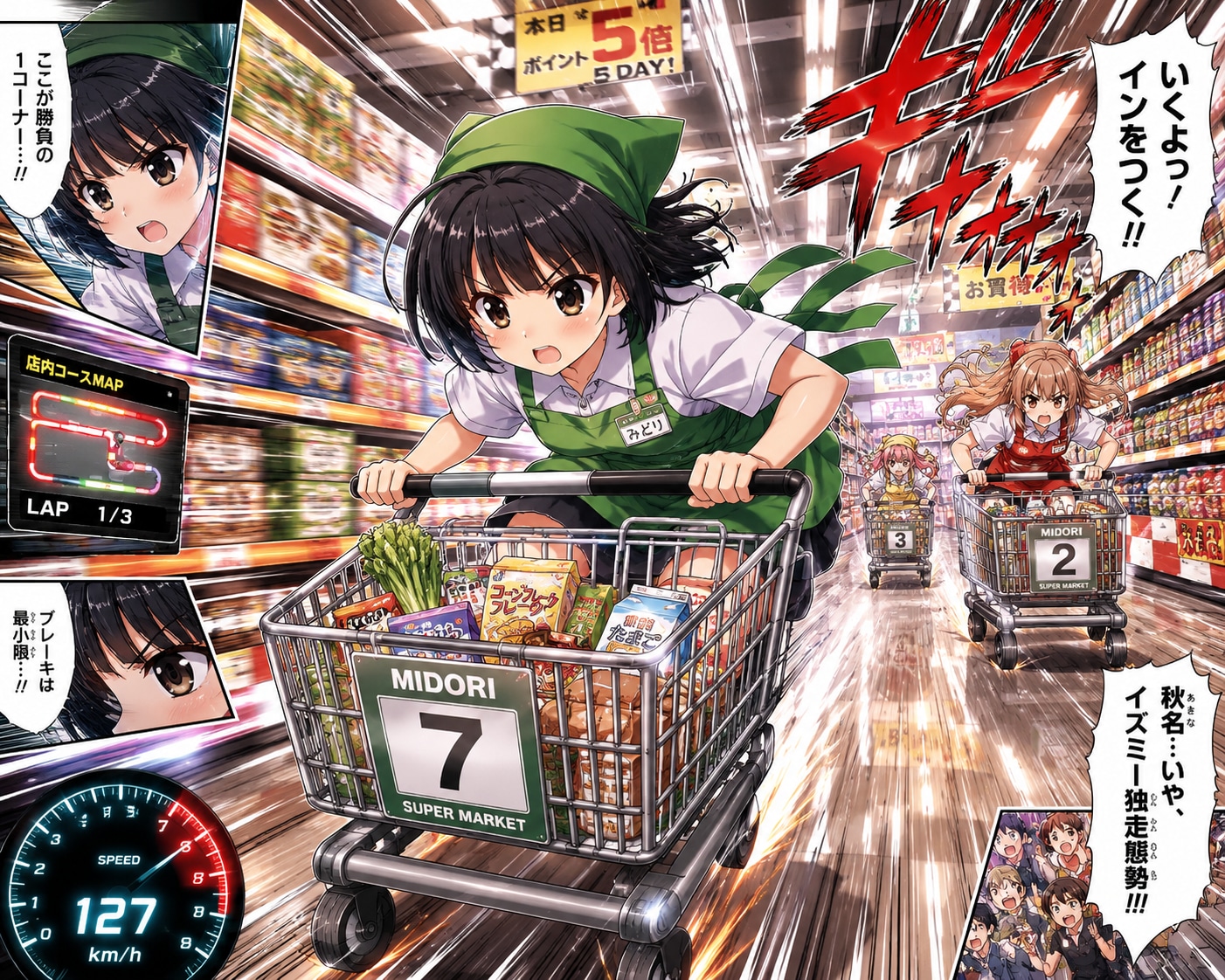 カートレース中の女の子