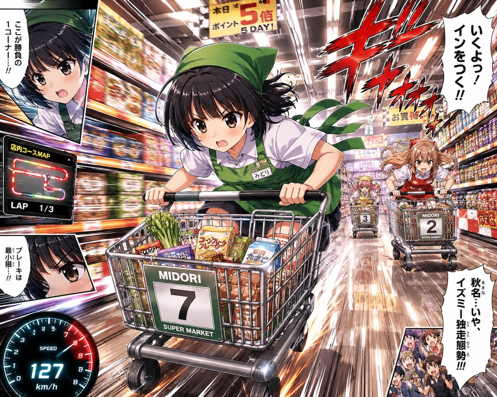 カートレース中の女の子