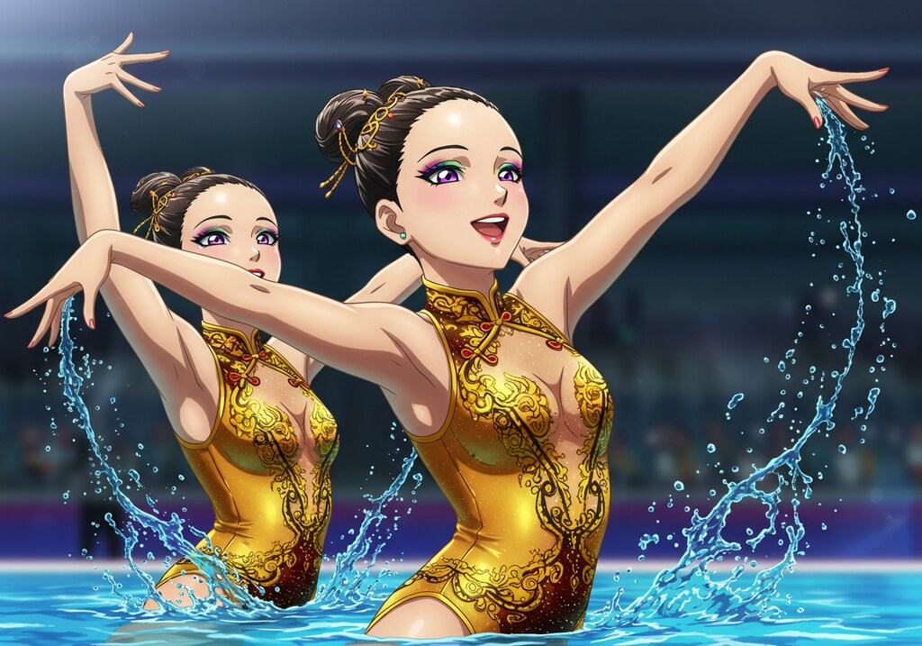 シンクロ美少女　デュエット演技⑨