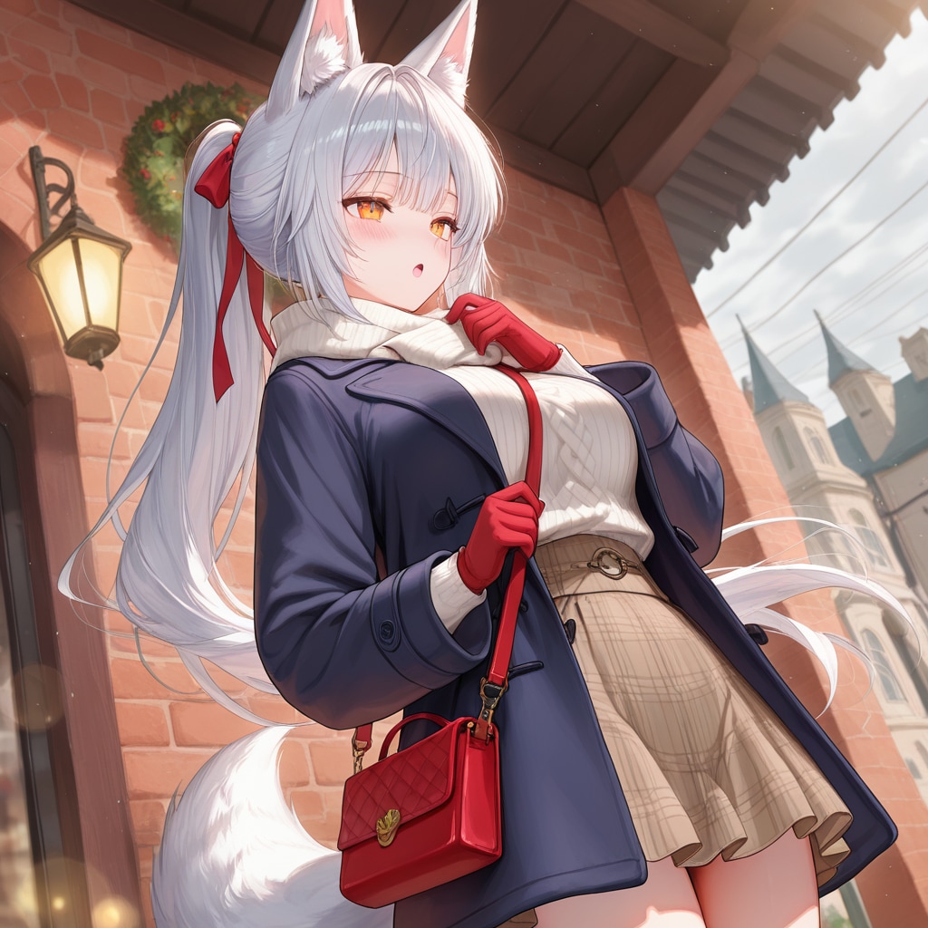 赤い手袋の狐娘 | の人気AIイラスト・グラビア