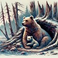 クマさん冬ごもり 4枚目