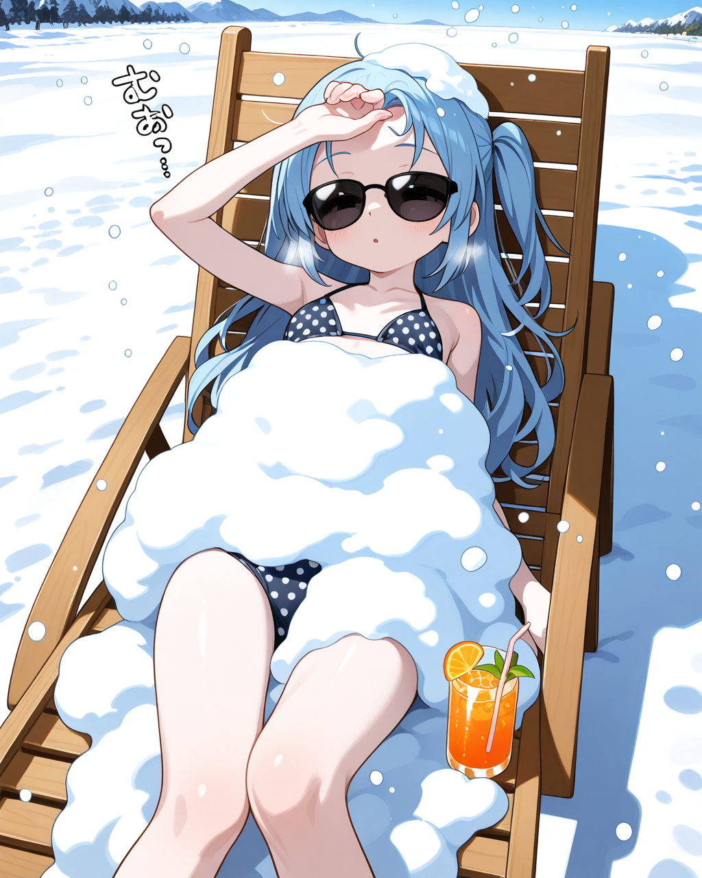 雪女ちゃんの雪浴（？） | の人気AIイラスト・グラビア