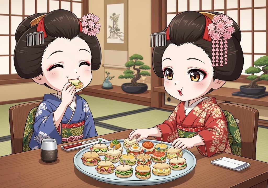 一口サンド・ちびキャラ