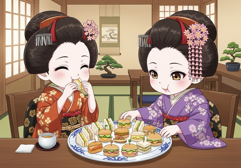 一口サンド・ちびキャラ