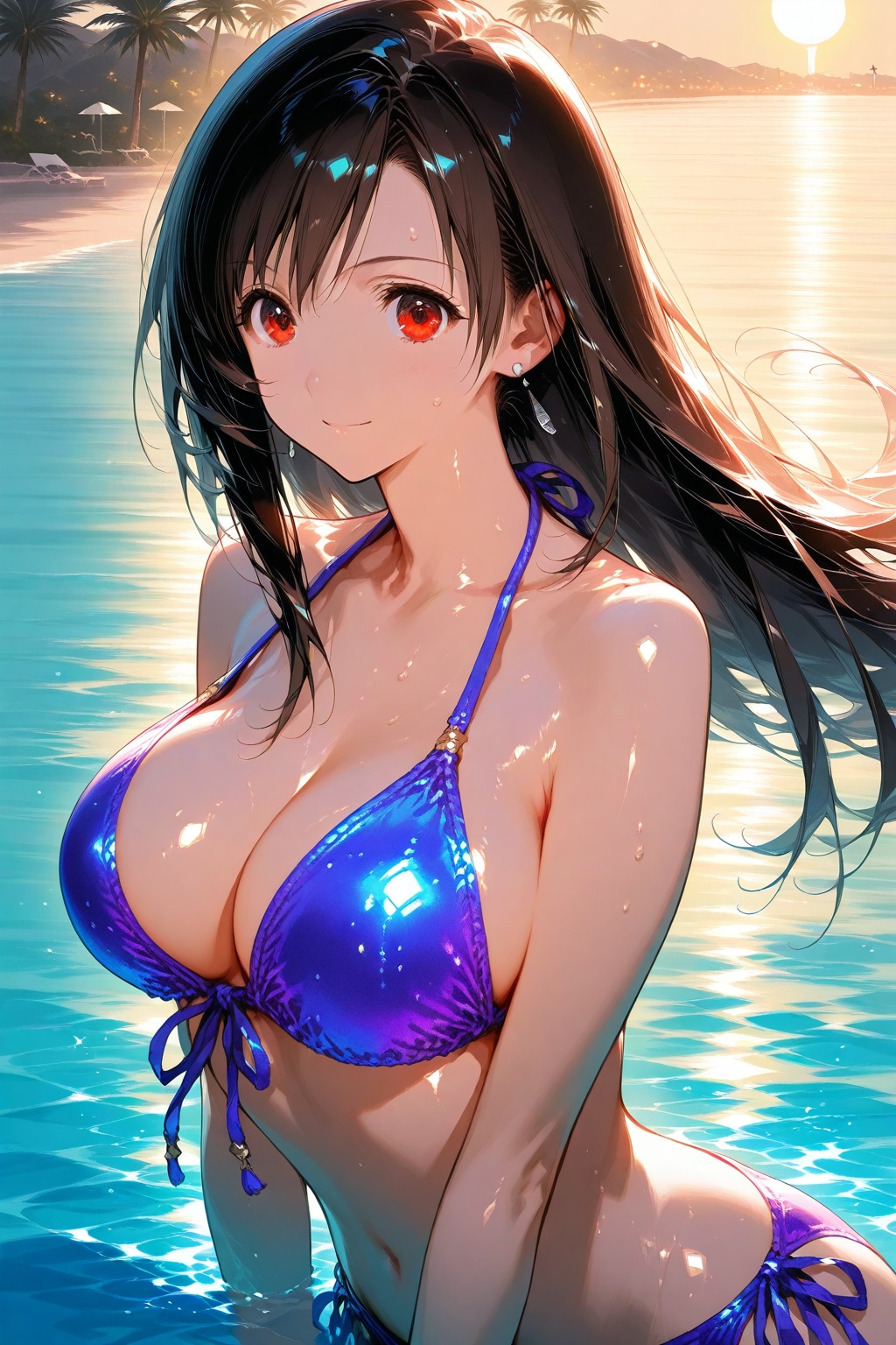 コスタ・デル・ソルでバカンスのティファ🎮👙❤️