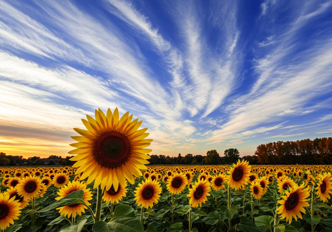 ヒマワリのある風景53・秋の気配 | の人気AIイラスト・グラビア