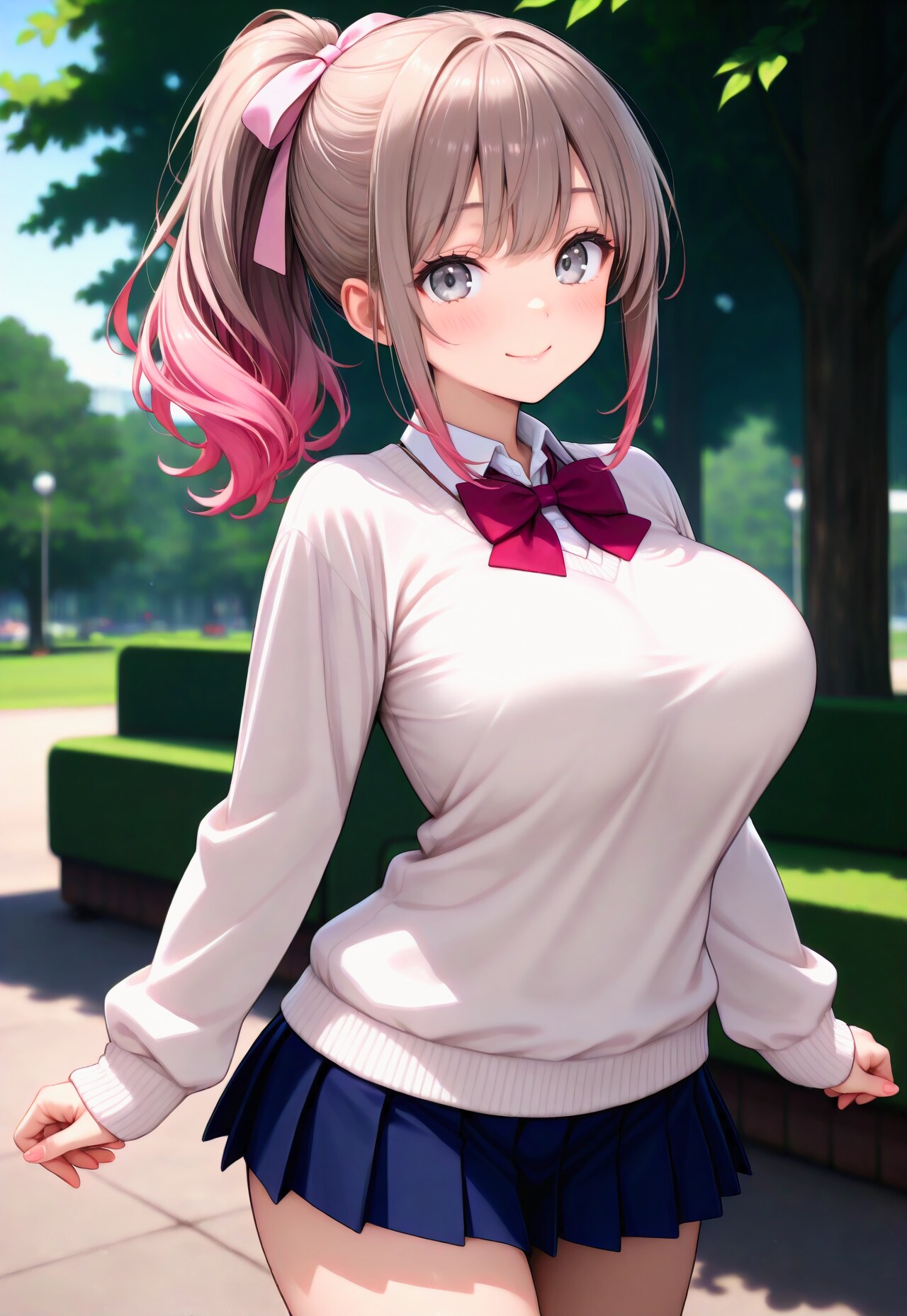 1019（制服に白いセーター）