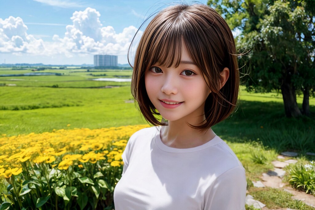 花畑で