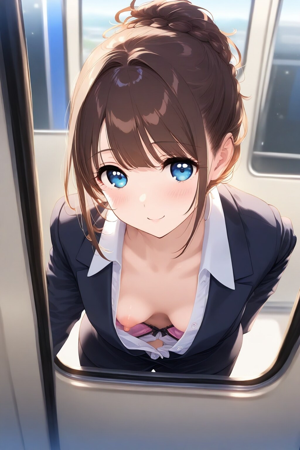 電車の扉の向こう側で