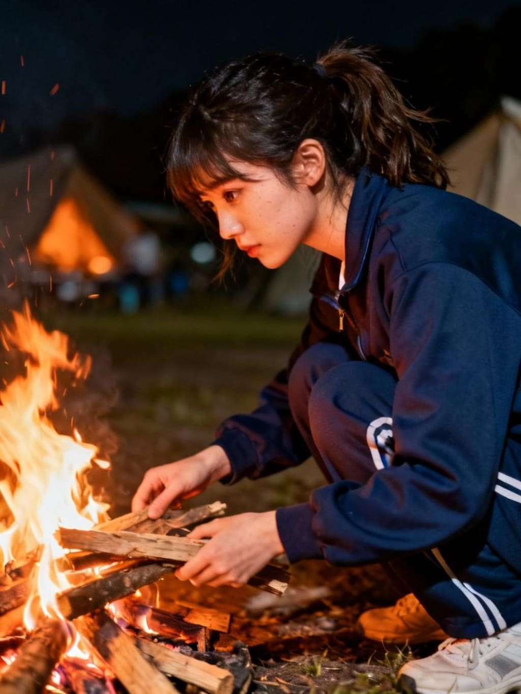 Campfire Glow and Smile