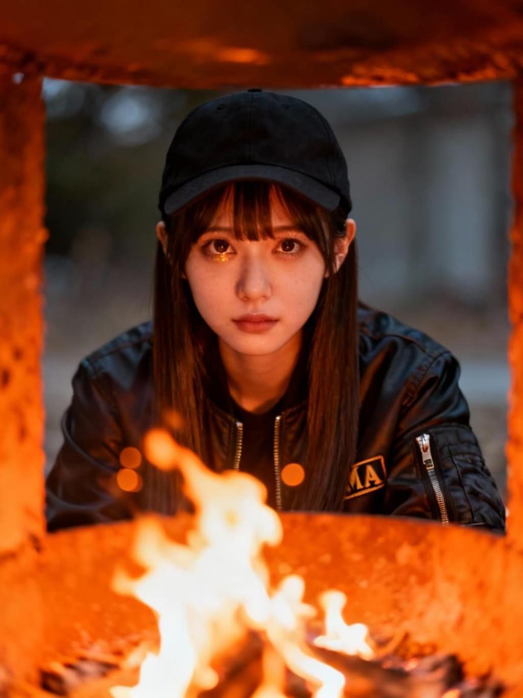 Campfire Glow and Smile