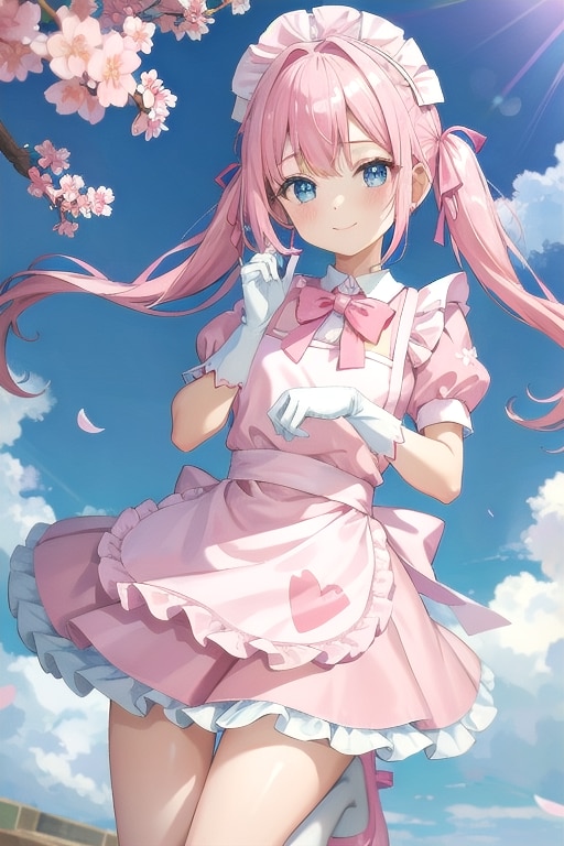 ピンクのメイド服.2 | の人気AIイラスト・グラビア