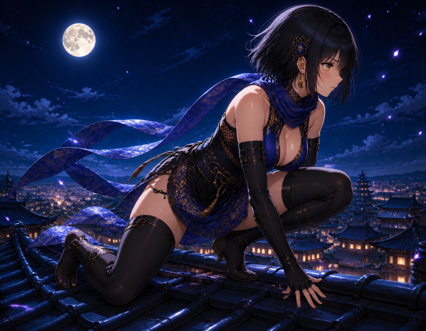 月影を駆ける蒼のくノ一