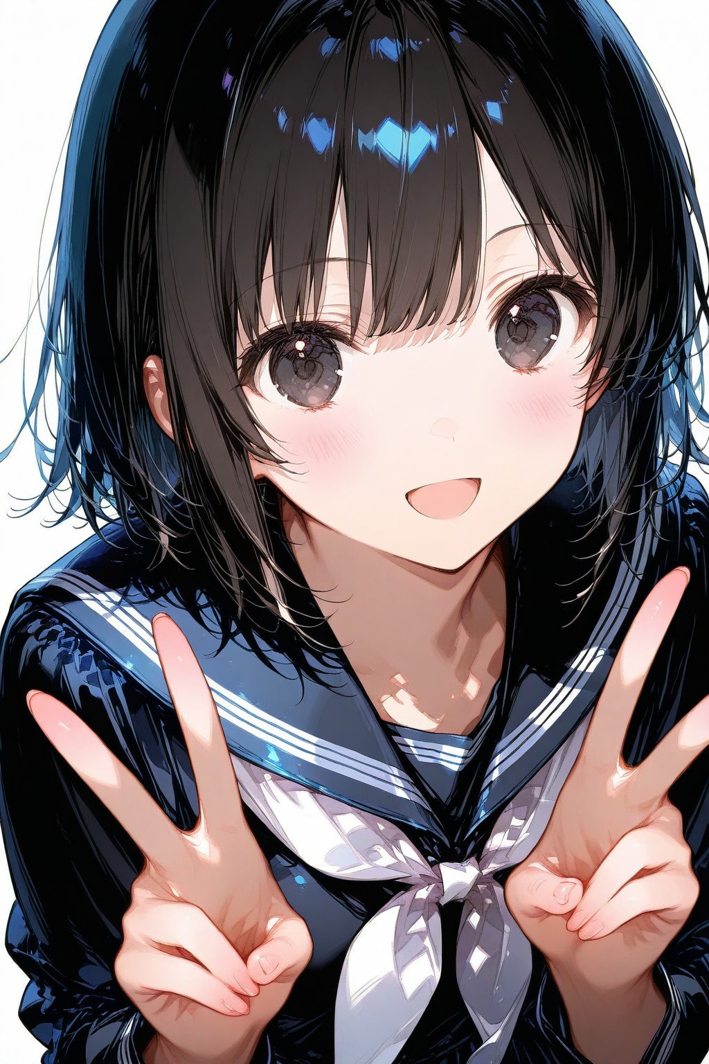 ピースサインをする女の子