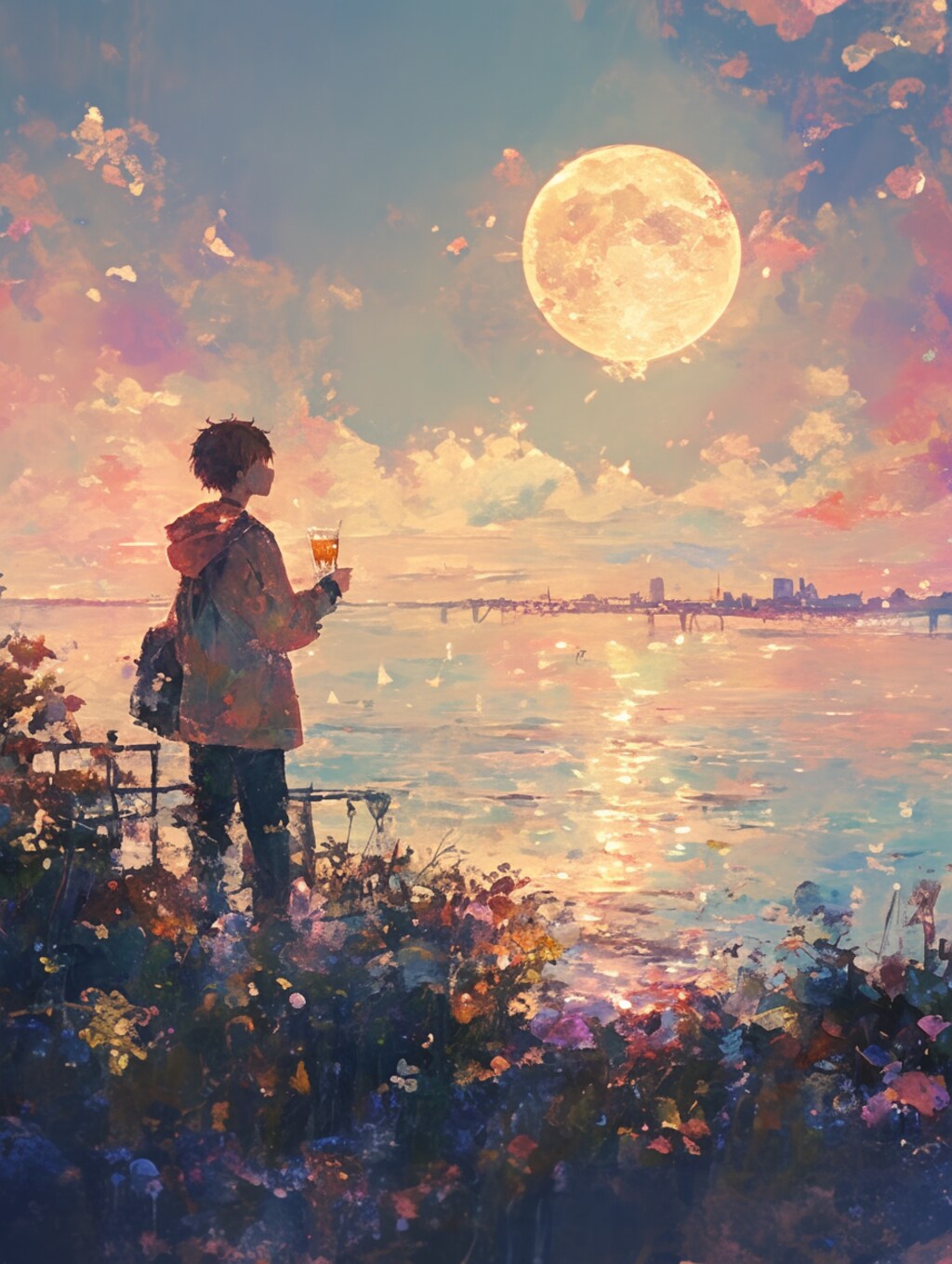 満月。