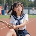 体操服を忘れて体育際に参加する女子 5枚目
