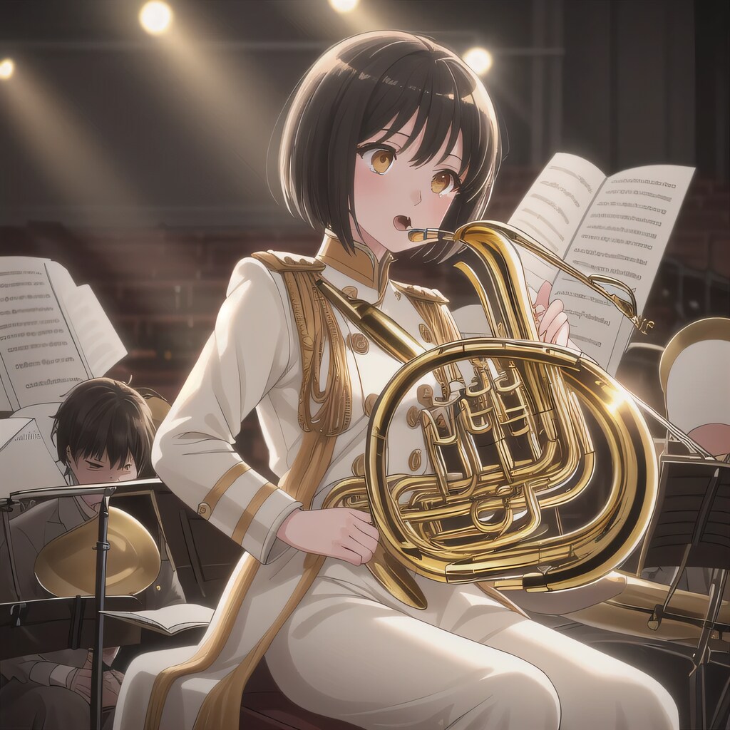 黒髪ボブでブラスバンドの少女５