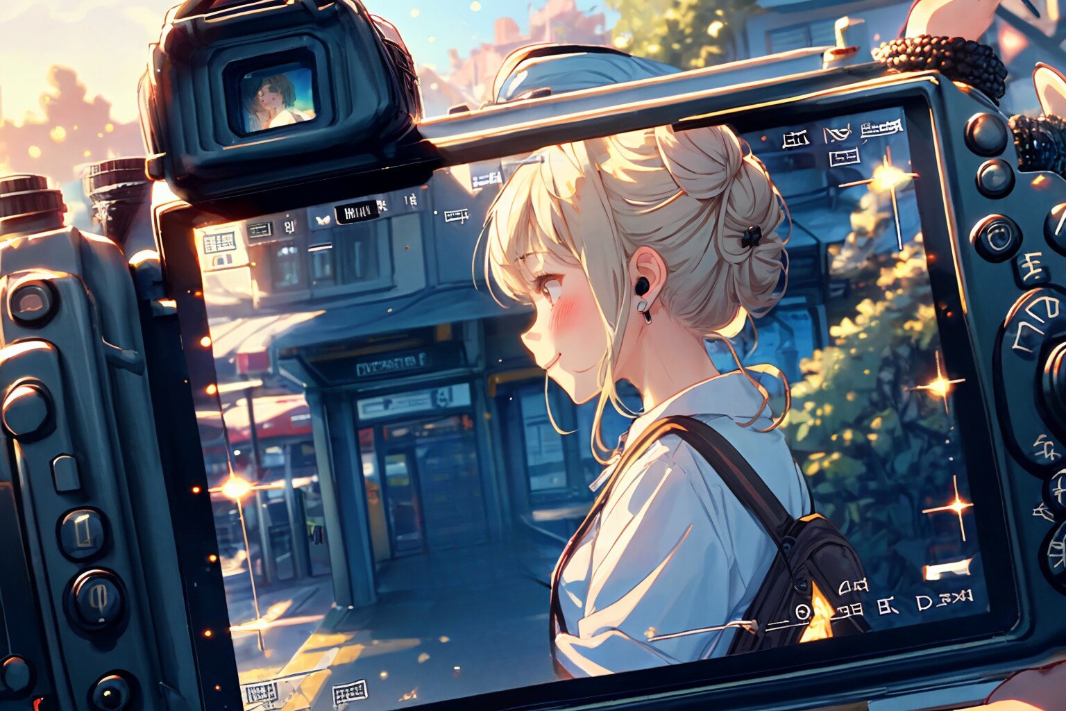 バスを待つ君を……