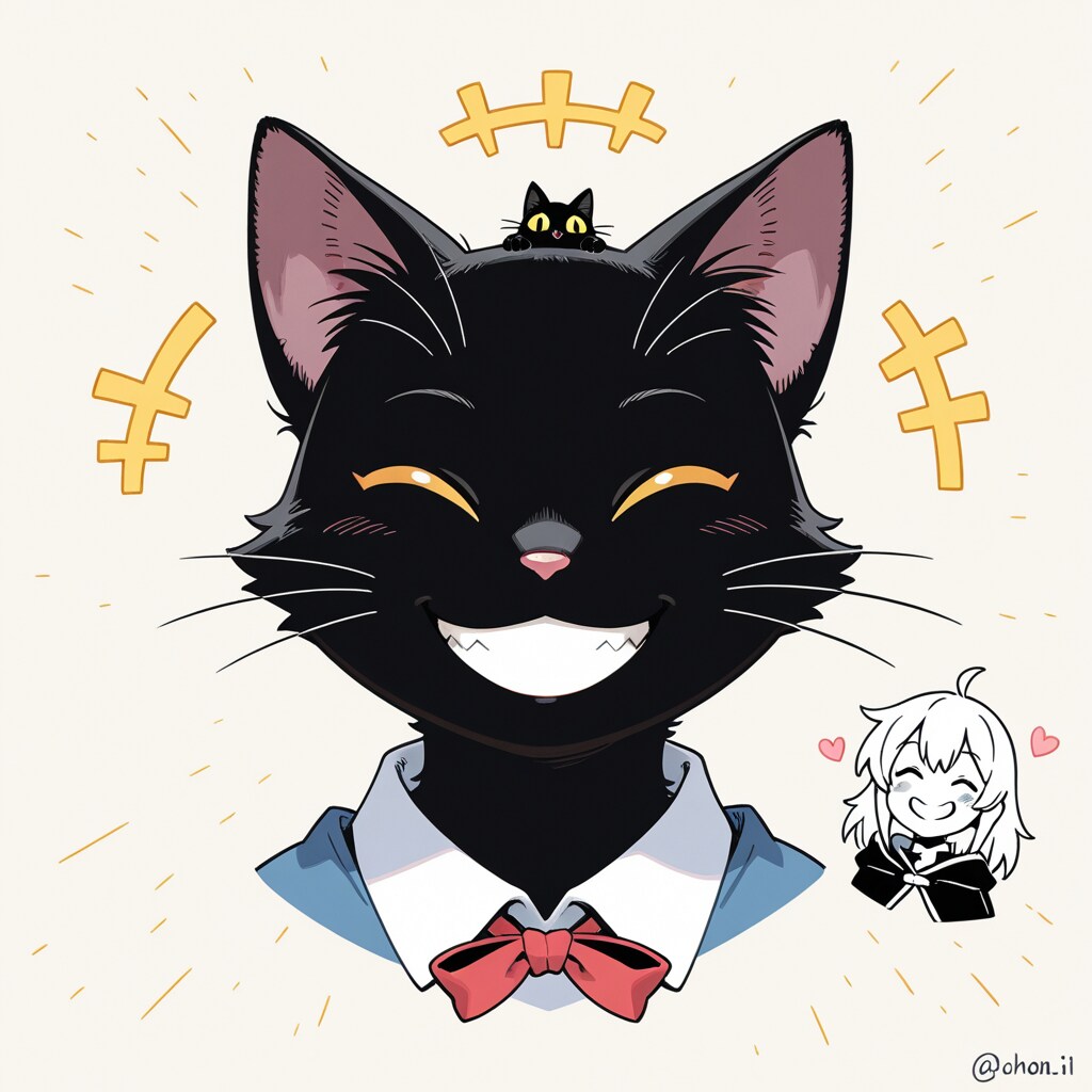 笑う黒猫 | の人気AIイラスト・グラビア