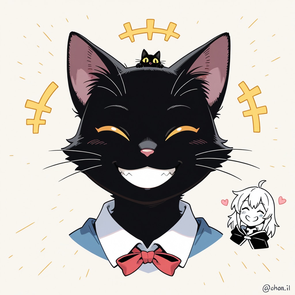 笑う黒猫