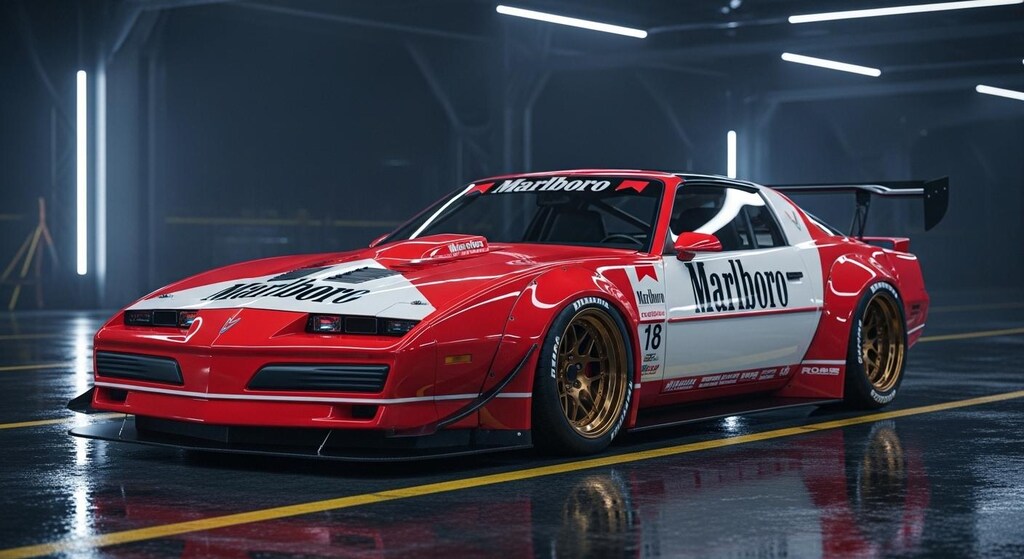 マルボロポンティアックファイヤーバードトランザムレーシングカー