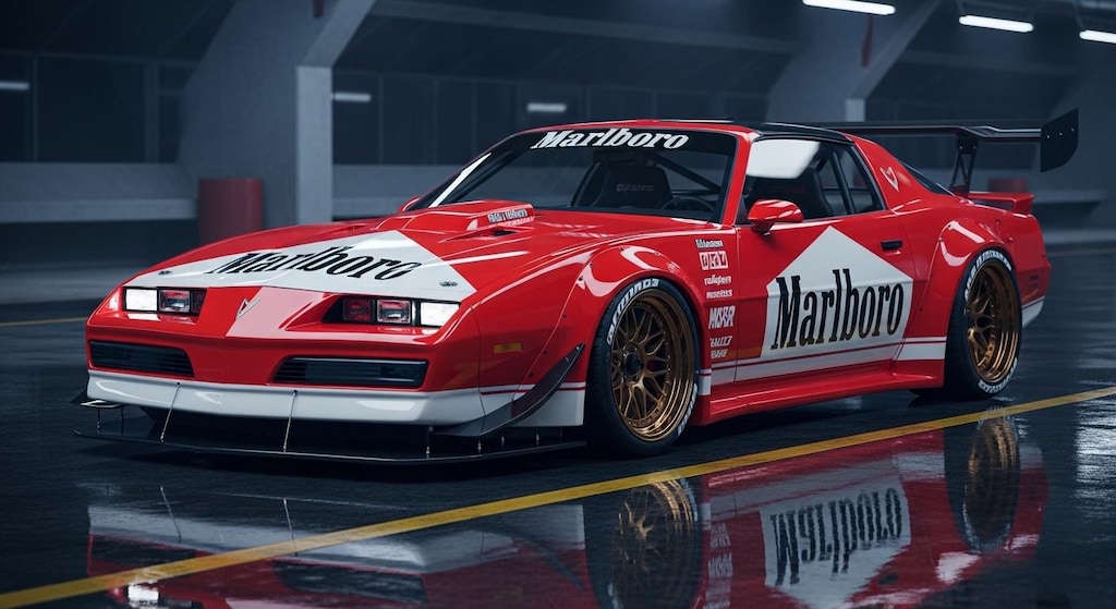 マルボロポンティアックファイヤーバードトランザムレーシングカー