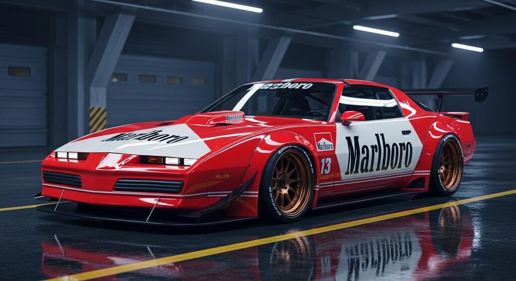 マルボロポンティアックファイヤーバードトランザムレーシングカー
