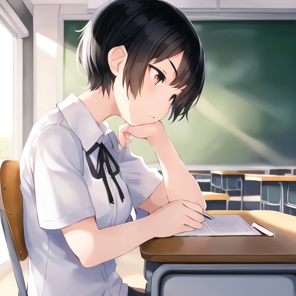 考える女の子