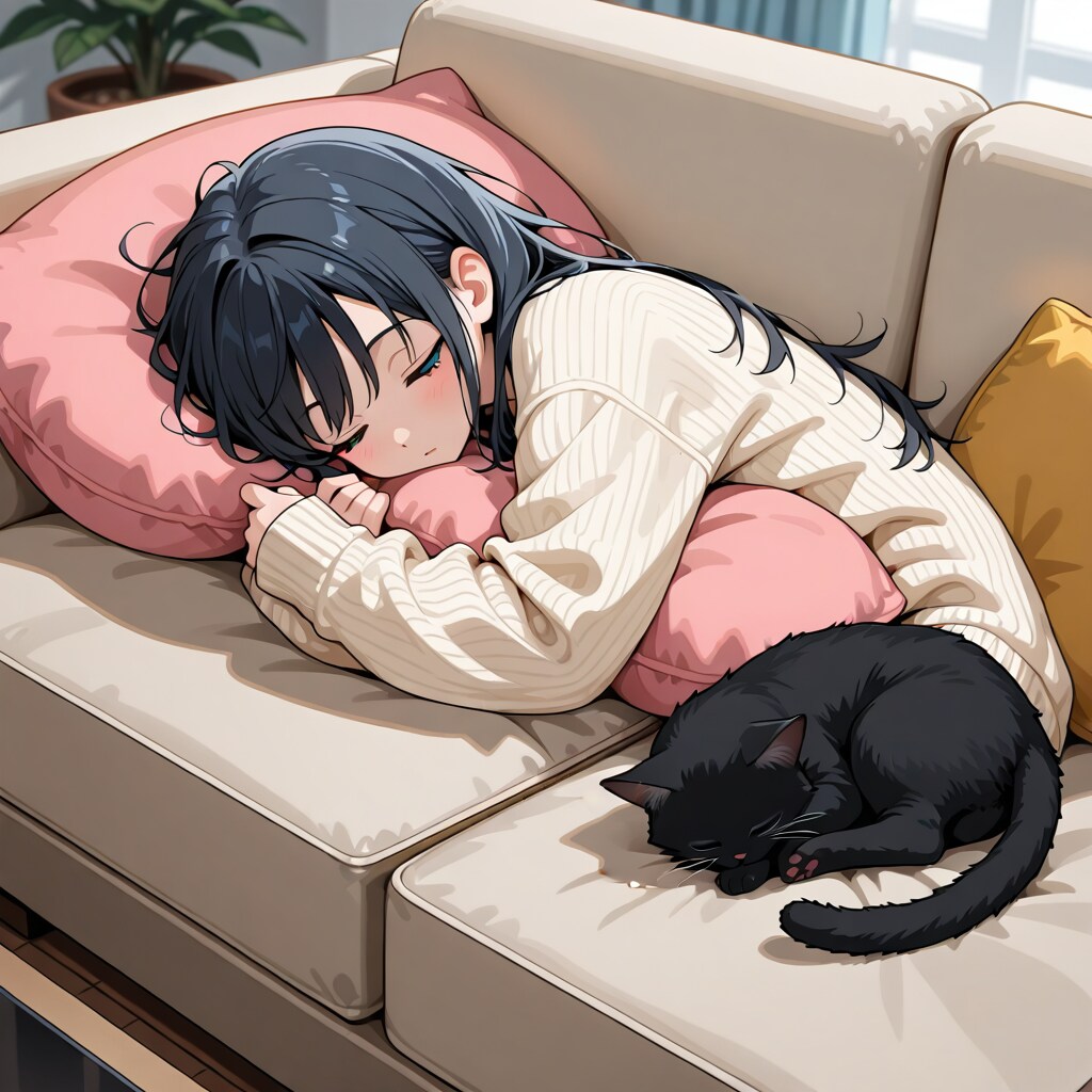 猫と一緒に(ちょっと失敗) | の人気AIイラスト・グラビア
