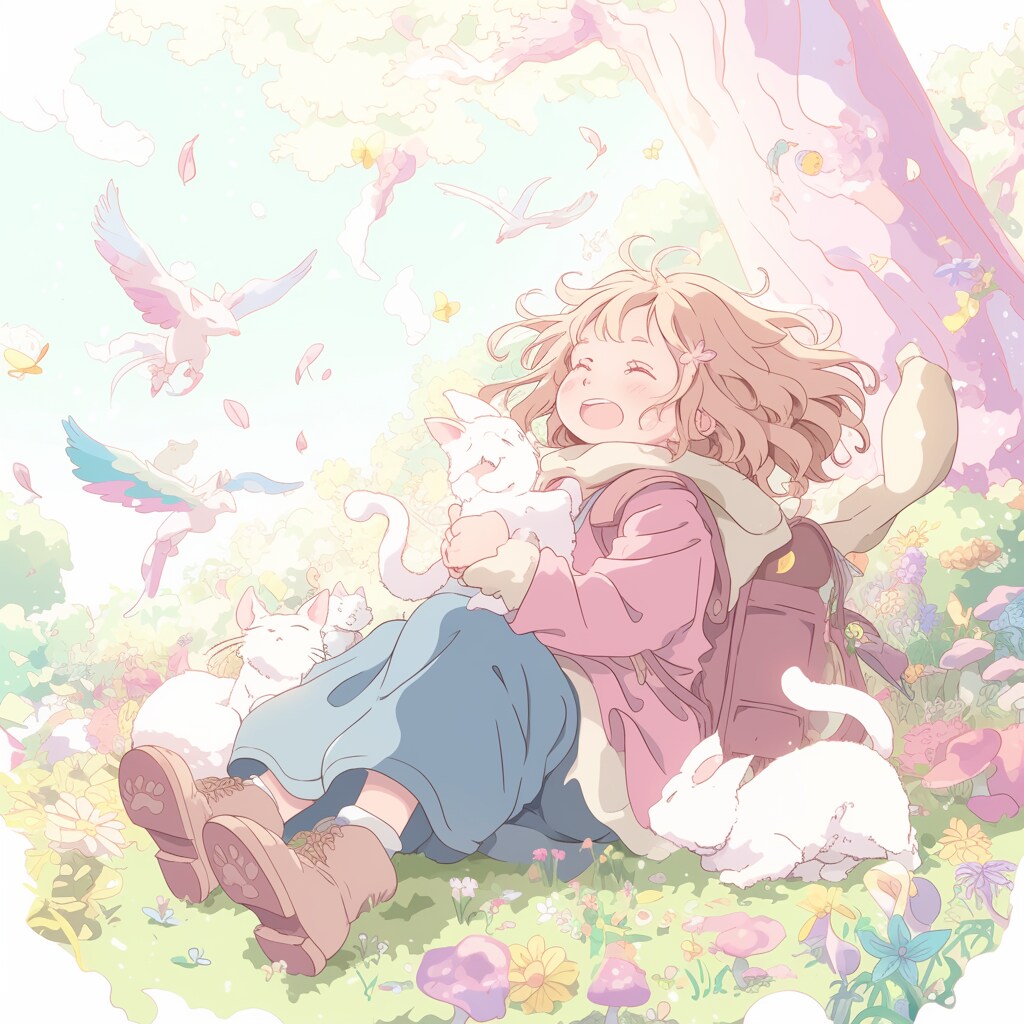 猫と女の子 cats and girl