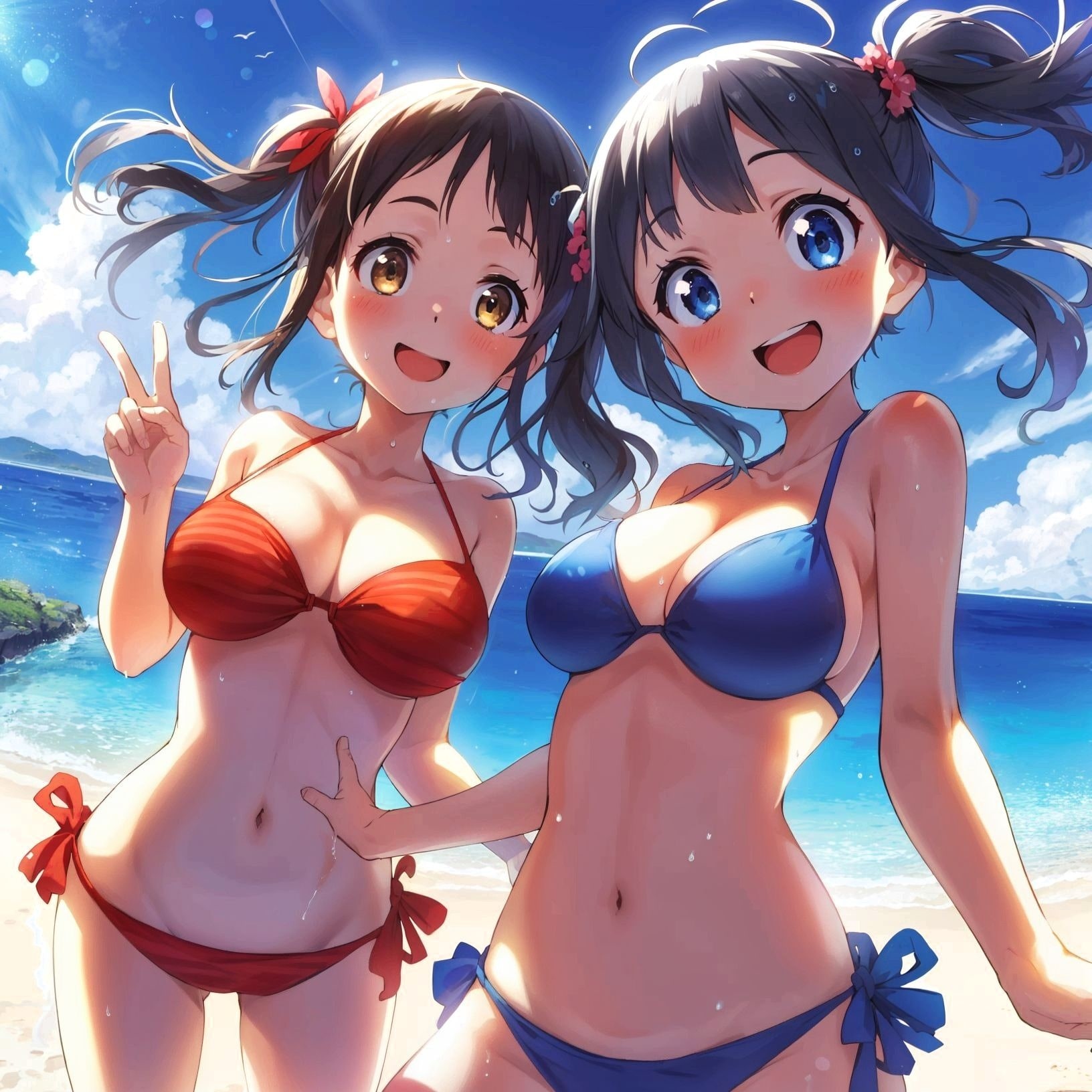 赤く青く