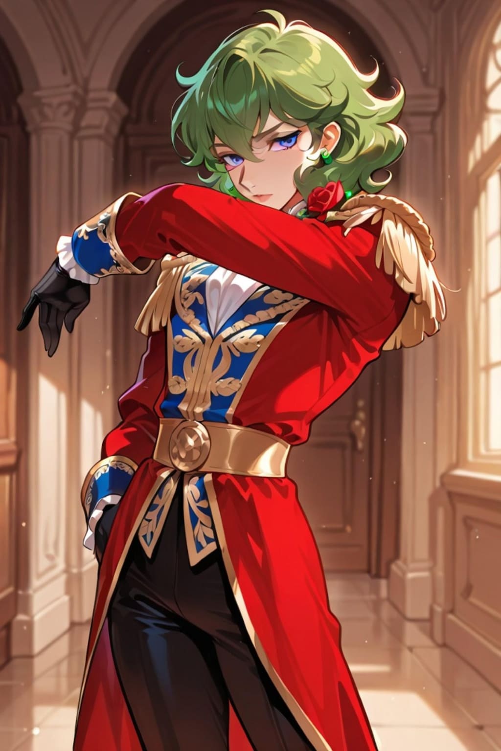 緑髪の男装の麗人