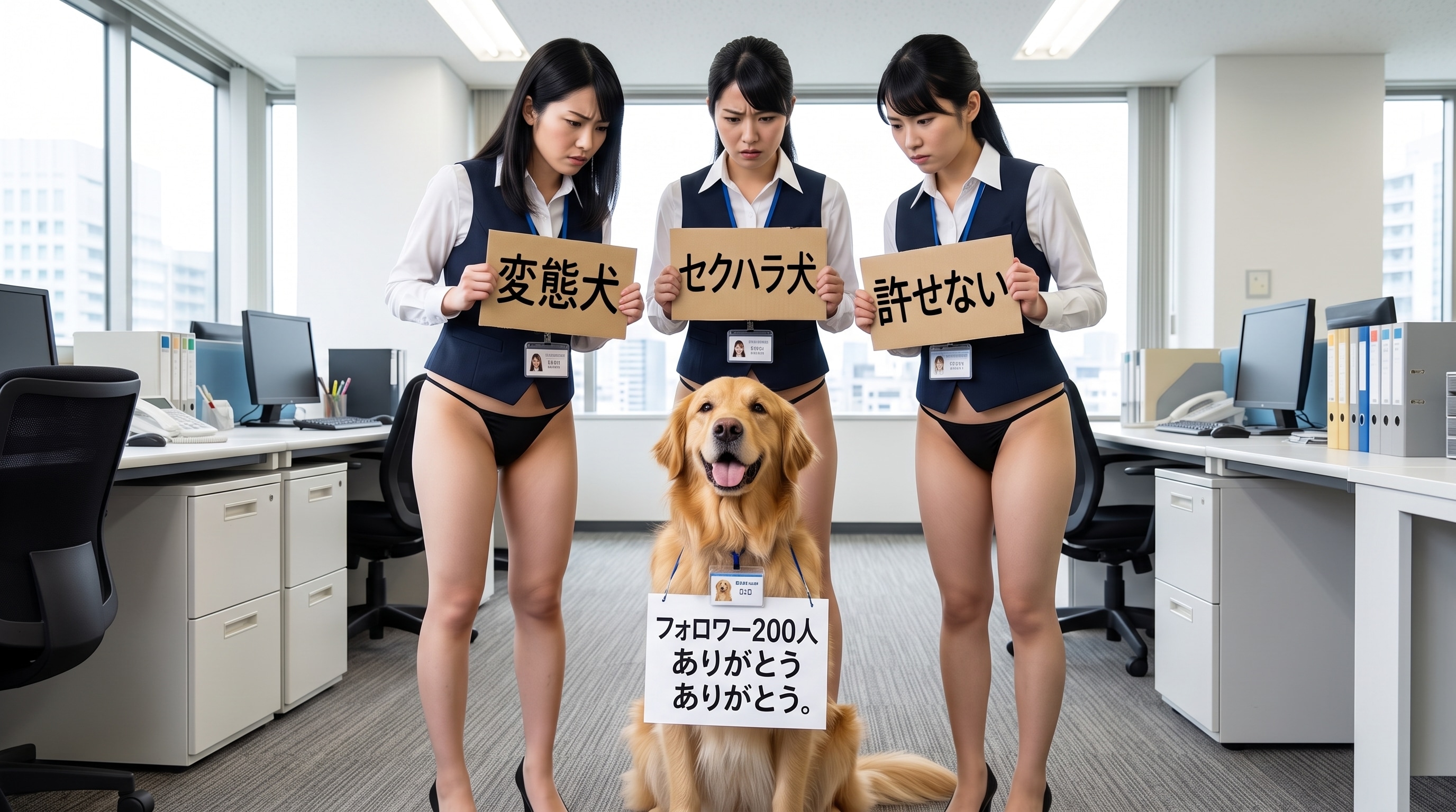 変態犬、女性社員に怒られる。（フォロワー200人ありがとうございます）