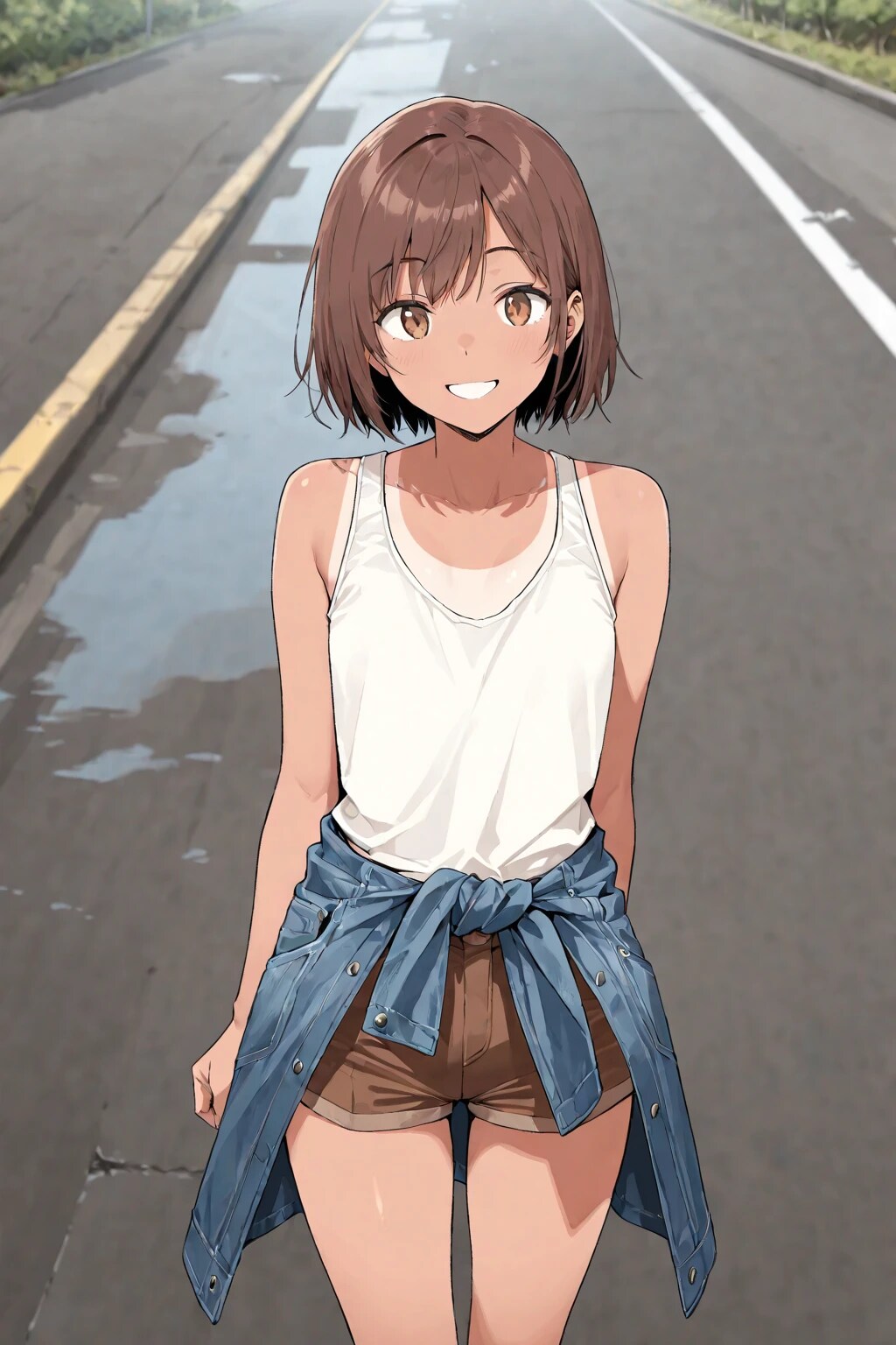 清瀬こむぎと雨上がりの道