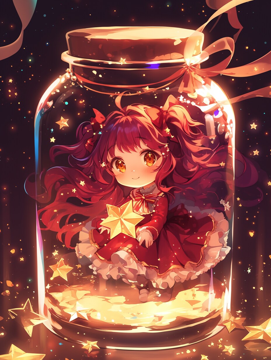「瓶詰の少女」紅81 | の人気AIイラスト・グラビア