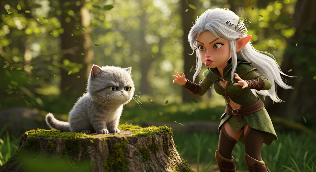 ジト目 vs. 変顔—森の静かな戦い