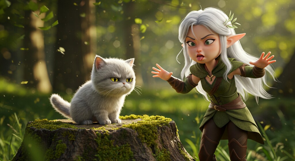 ジト目 vs. 変顔—森の静かな戦い