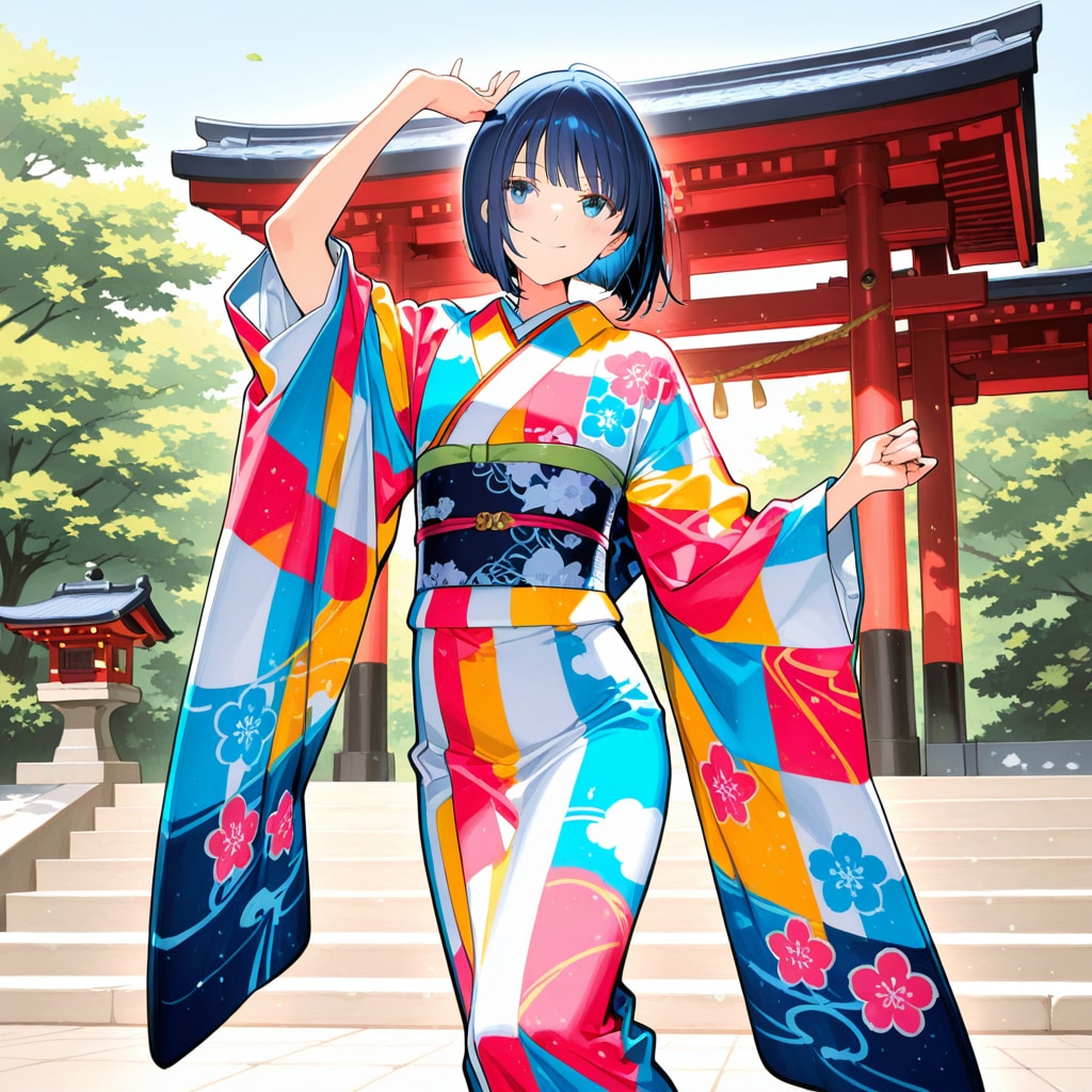 旅芸人の舞 ― 風に揺れる青