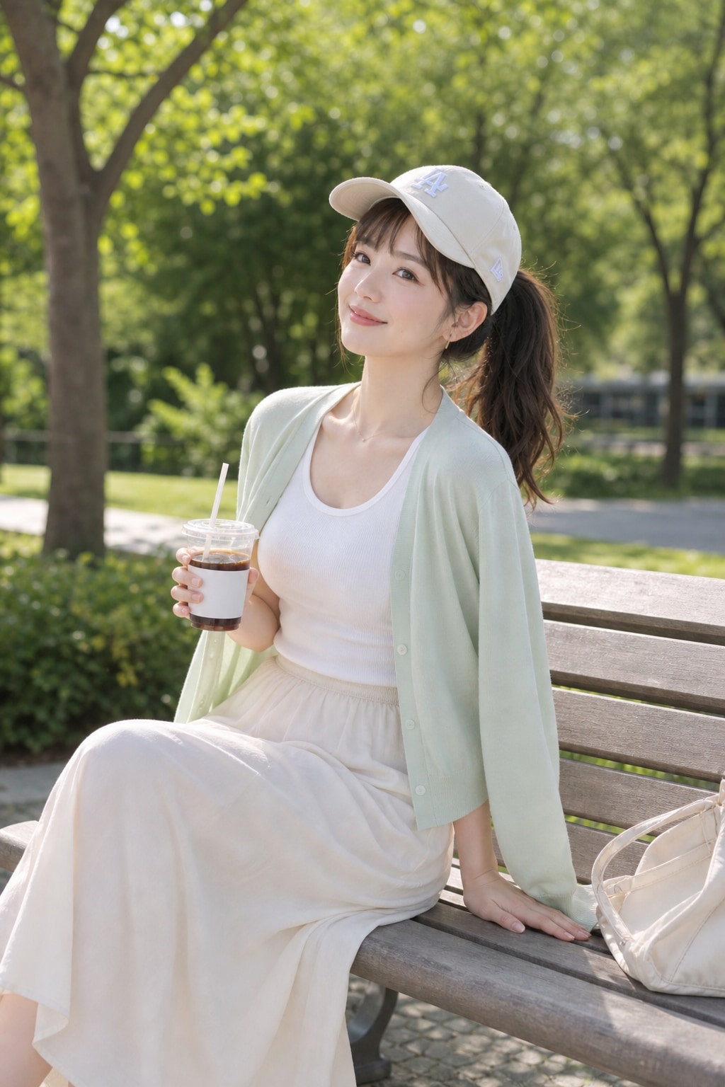 さわやかミントグリーンと、休日の公園 | の人気AIイラスト・グラビア